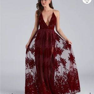 Burgundy maxi dress